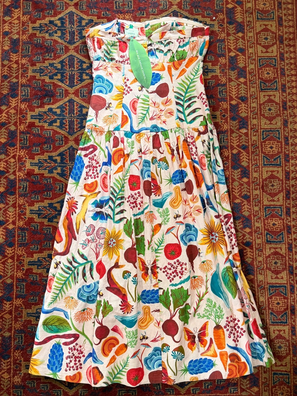 Farm Rio Strapless Maxi Dress small - Picture 6 of 11